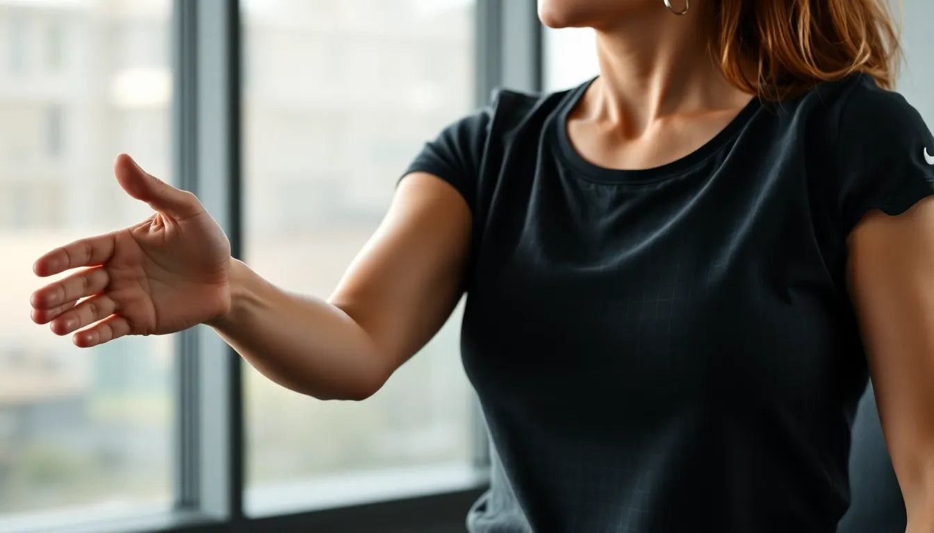 Übungsleser: effektive arm udstrækningsøvelser für mehr Flexibilität und Schmerzfreiheit - Illustration