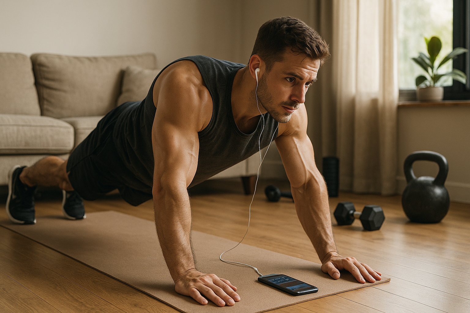 Fitness ohne Fitnessstudio: effektive Übungen für zuhause - Illustration
