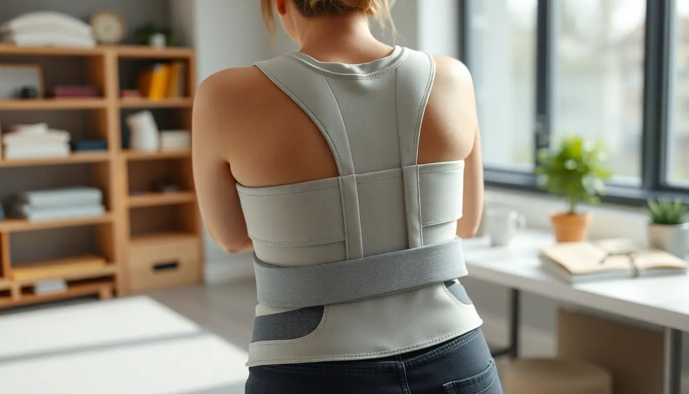 Entlastung für den Rücken: der orthopädische Gürtel für Bandscheibenprobleme - Illustration