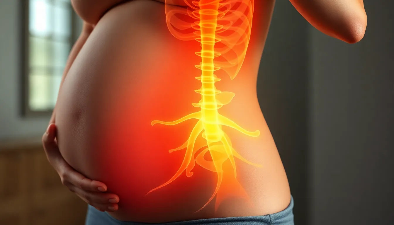 Ischias im 1. Trimester: Ursachen und natürliche Linderung während der Schwangerschaft - Illustration