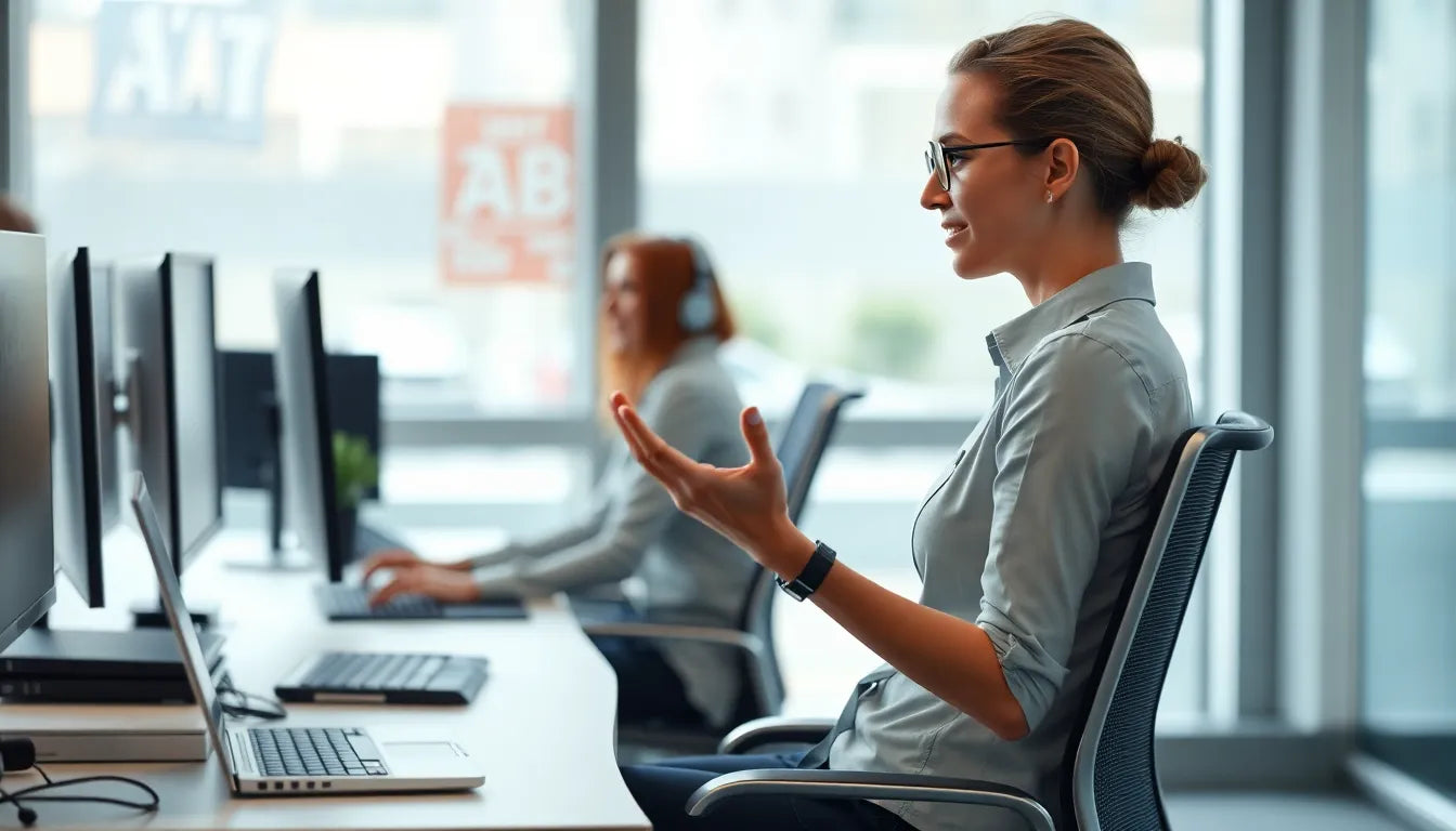 Dehnübungen im Büro: Übungsleser entdecken effektive Wege zur Entspannung am Arbeitsplatz - Illustration