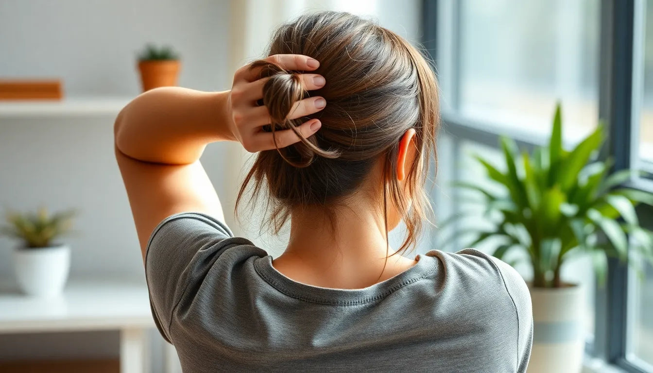 Übungsleser: effektive udstrækningsøvelser für einen entspannten Nacken - Illustration