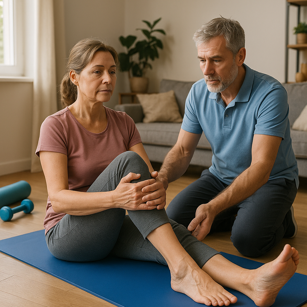 Beweglich und schmerzfrei: effektive physiotherapie übungen für zuhause - Illustration