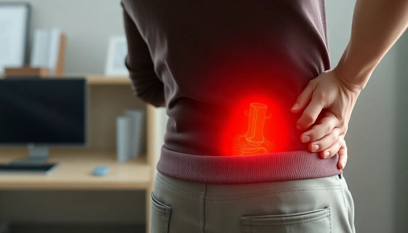 Linderung für schmerzende Seiten im unteren Rücken finden - Illustration