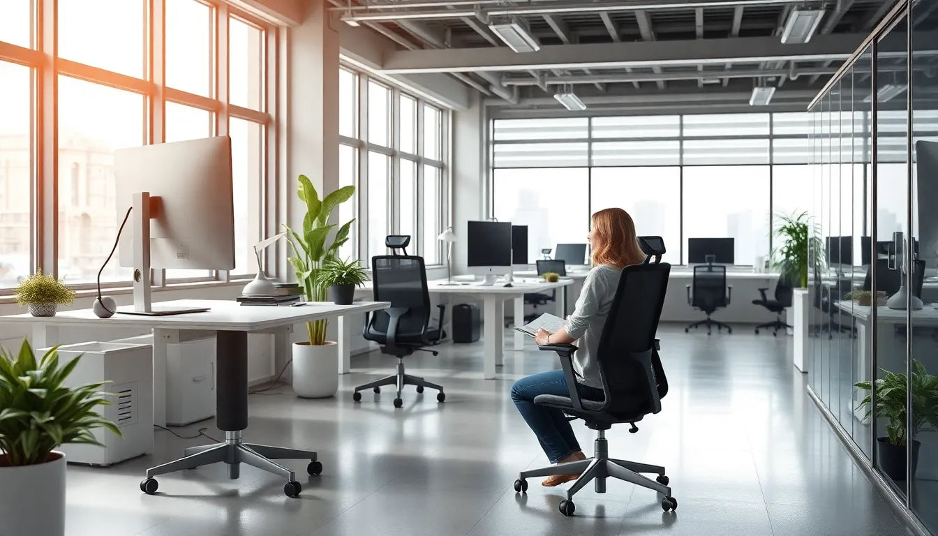 Optimale ergonomie am arbeitsplatz: praktische beispiele für mehr wohlbefinden - Illustration