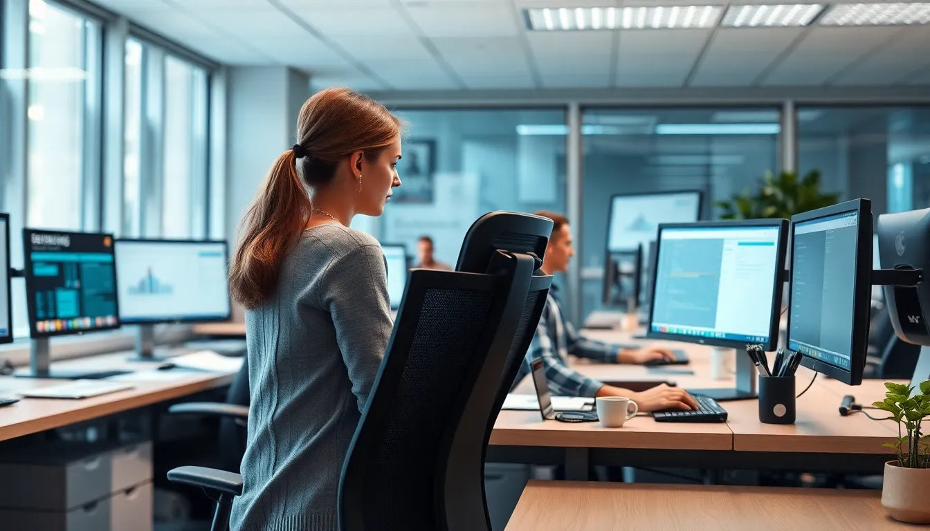 Ergonomie am arbeitsplatz: der schlüssel zu gesundheit und produktivität - Illustration