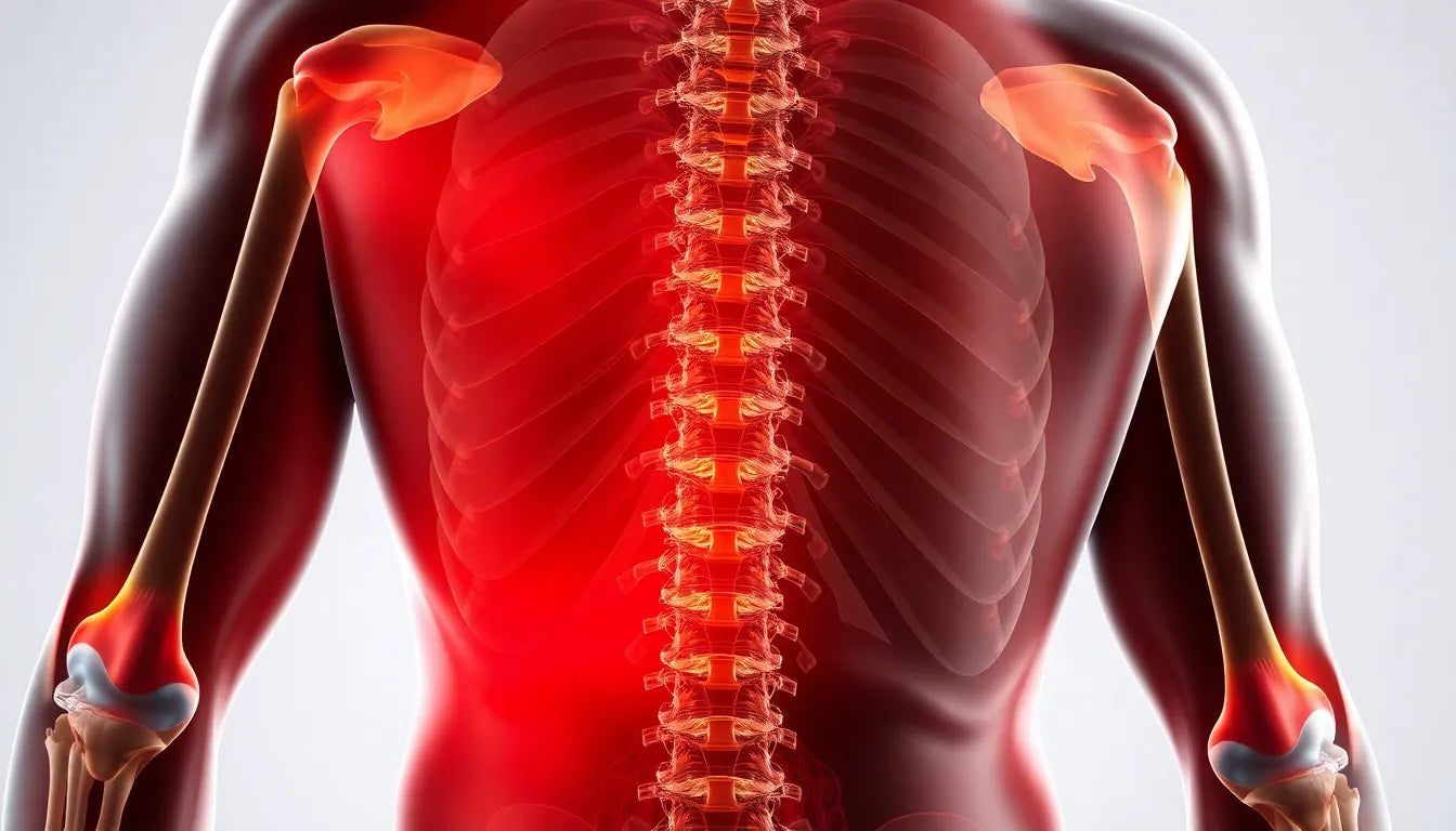 Erkennen und lindern: symptome eines bandscheibenvorfalls zwischen L2 und L3 - Illustration