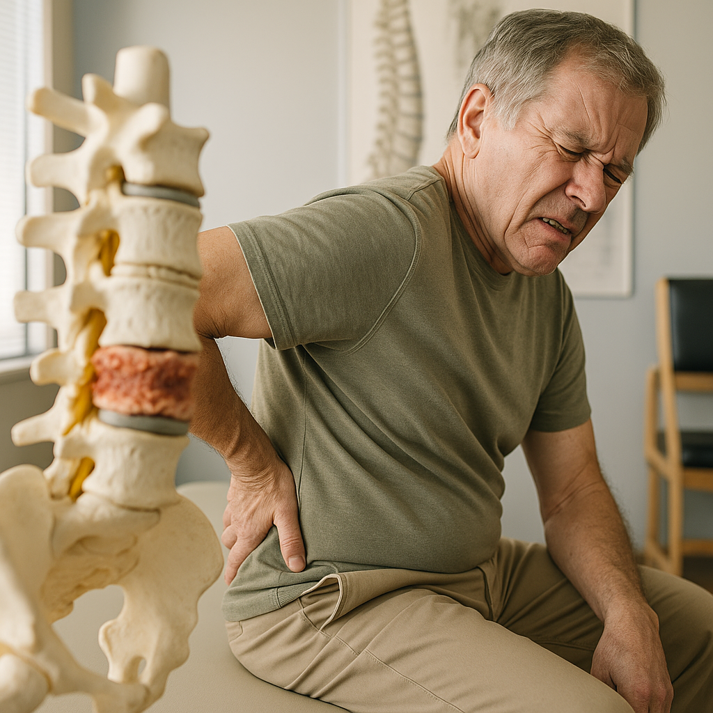 Bandscheibendegeneration verstehen: Ursachen, Symptome und Lösungen für ein schmerzfreies Leben - Illustration