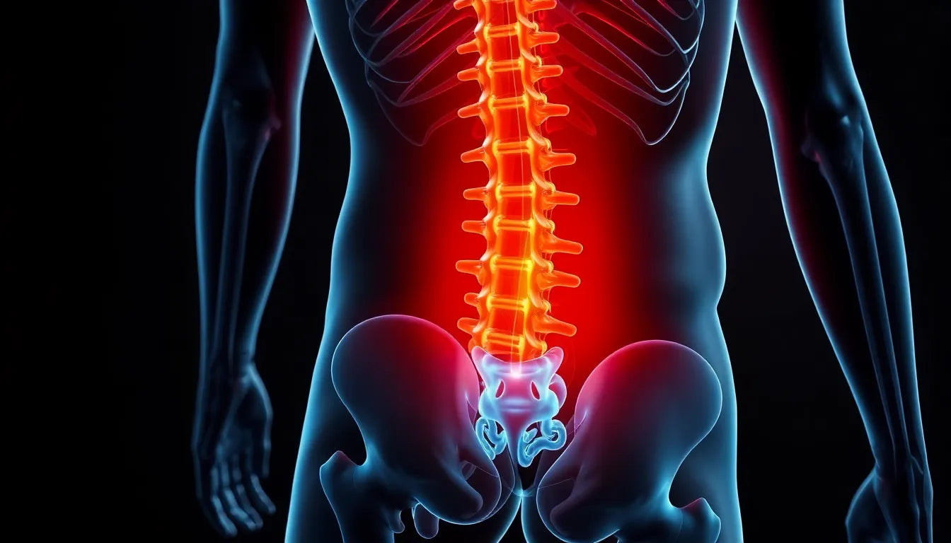 Schmerzen von der Lendenwirbelsäule bis ins Gesäß lindern: effektive Strategien entdecken - Illustration
