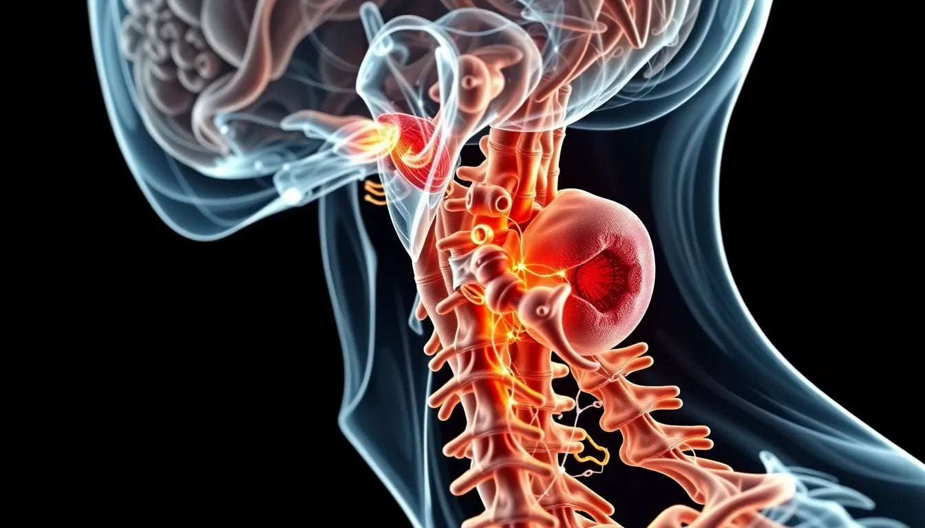 Verstehen und lindern: breitbasige bandscheibenprotrusion hws - Illustration
