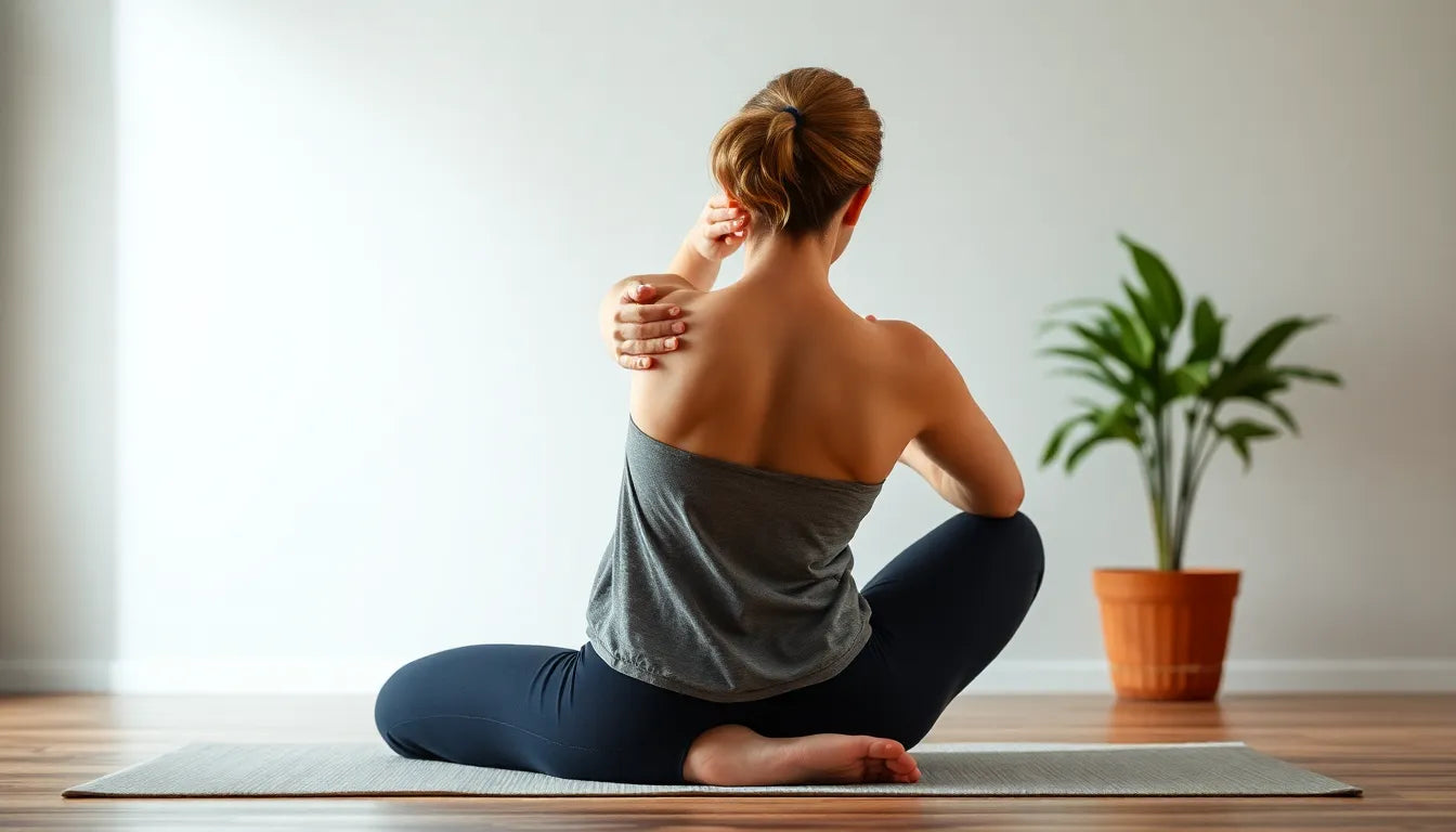 Übungsleser: dehnübungen für einen entspannten rücken und nacken - Illustration