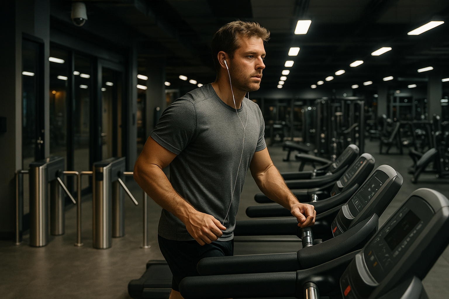 Entdecke die Freiheit: trainiere, wann immer du willst im 24 stunden fitnessstudio - Illustration