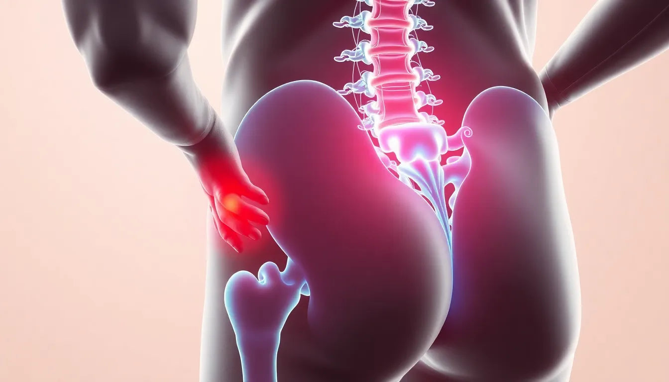 Schmerzen von der Lende bis ins Gesäß effektiv lindern - Illustration