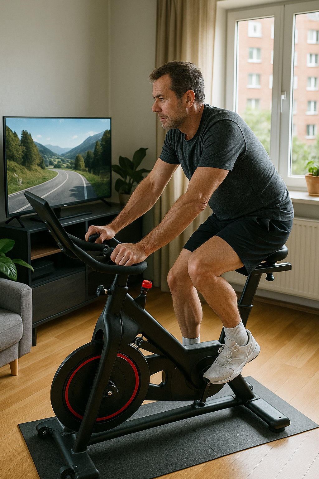 Indoor radfahren: die gelenkschonende Fitnessrevolution für zu Hause entdecken - Illustration