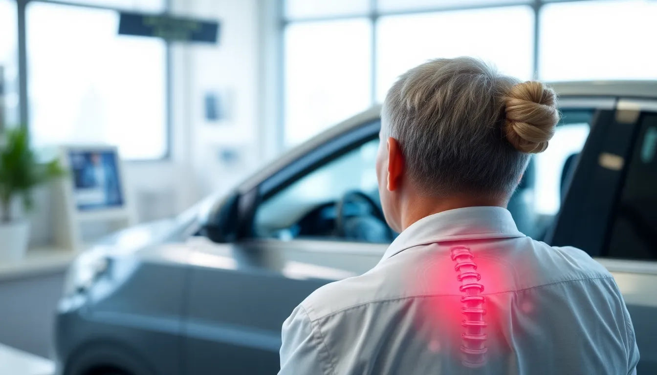 Nackenschmerzen nach Autounfall effektiv lindern: Tipps und Therapien für Betroffene - Illustration