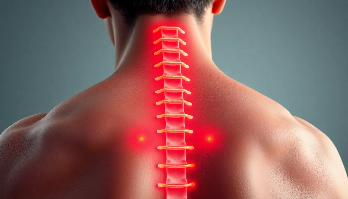 Schmerzen im oberen Rücken: Ursachen verstehen und Linderung finden - Illustration