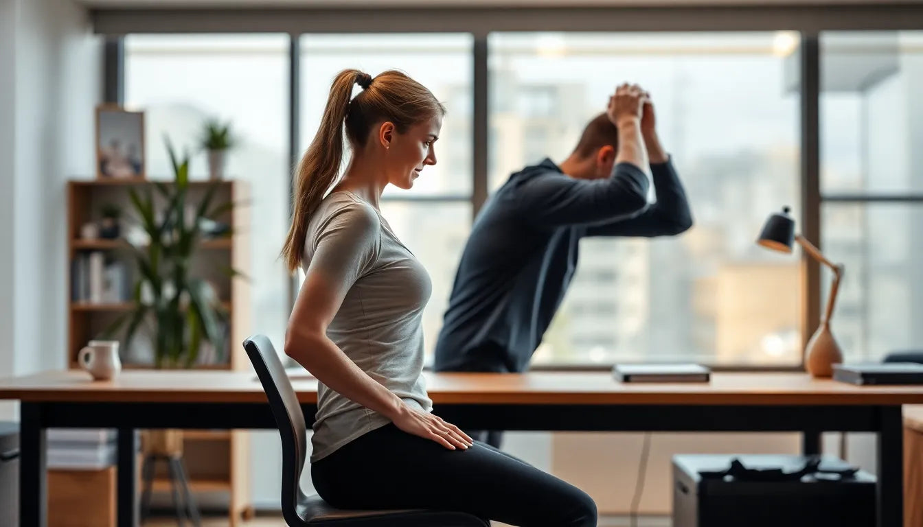 Übungsleser: einfache dehnübungen für nacken und schultern - Illustration