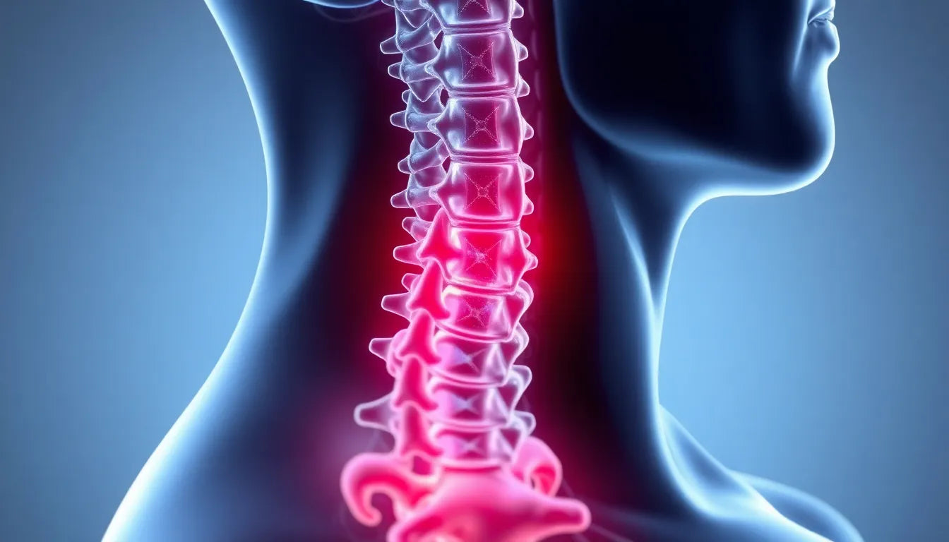 Nackenschmerzen verstehen: die Symptome eines bandscheibenvorfalls im nacken erkennen - Illustration