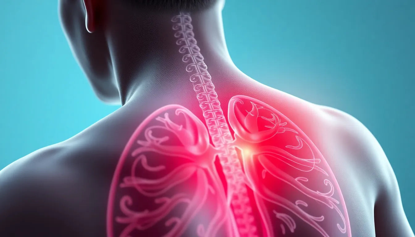 Rückenschmerzen als Warnsignal bei Lungenentzündung erkennen - Illustration
