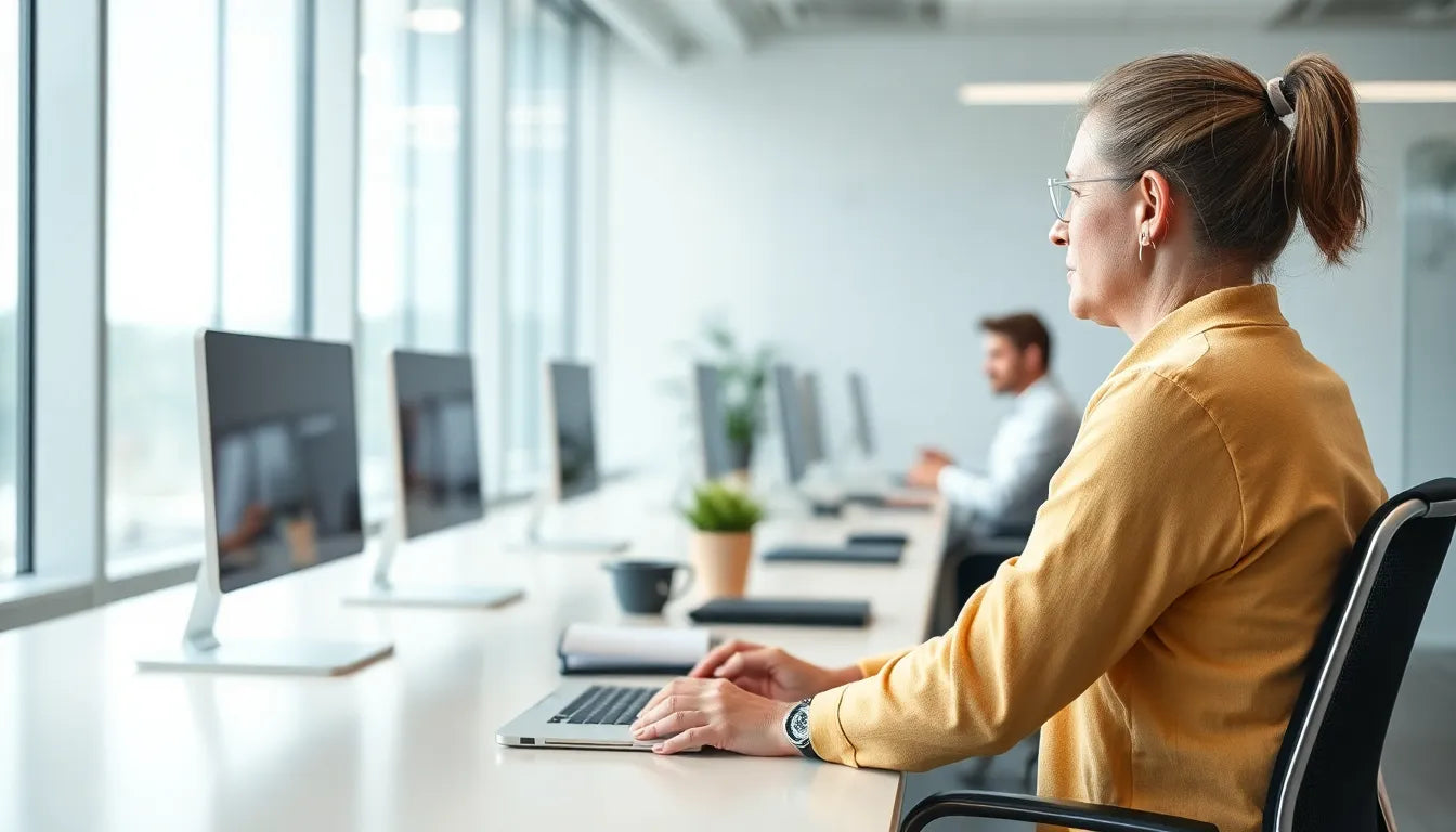 Übungsleser: einfache dehnübungen für den büroalltag - Illustration