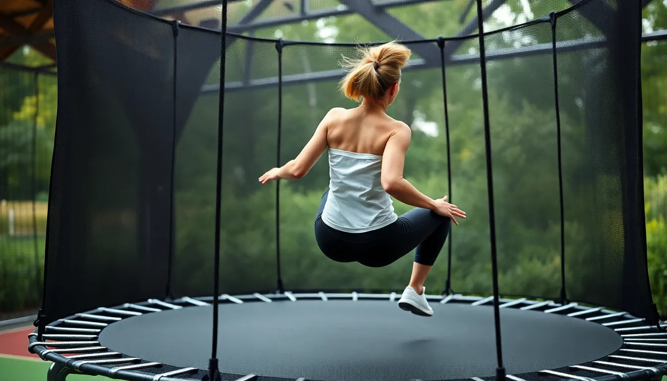Trampolinspaß ohne Rückenschmerzen genießen - Illustration
