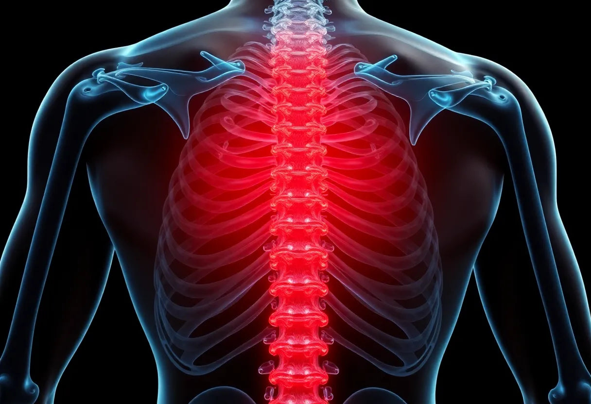 Erkennen und lindern: so bekämpfen Sie einen bandscheibenvorfall im mittleren rücken - Illustration