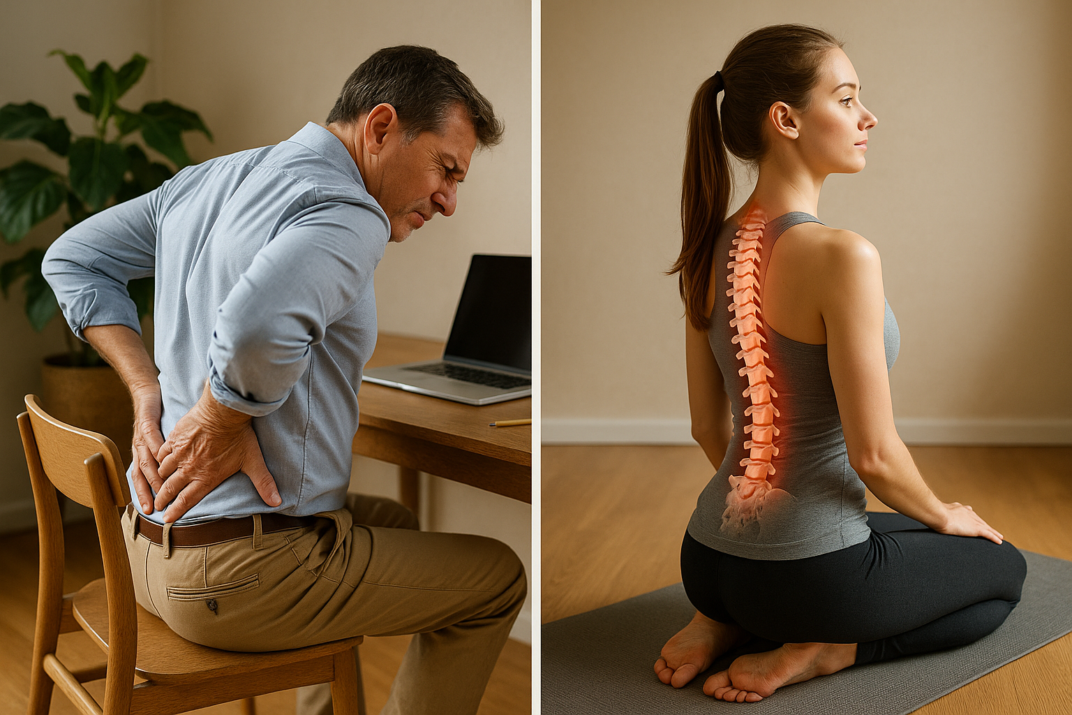 Rückenschmerzen ade: mit diesen Haltungsübungen zur besseren Haltung - Illustration