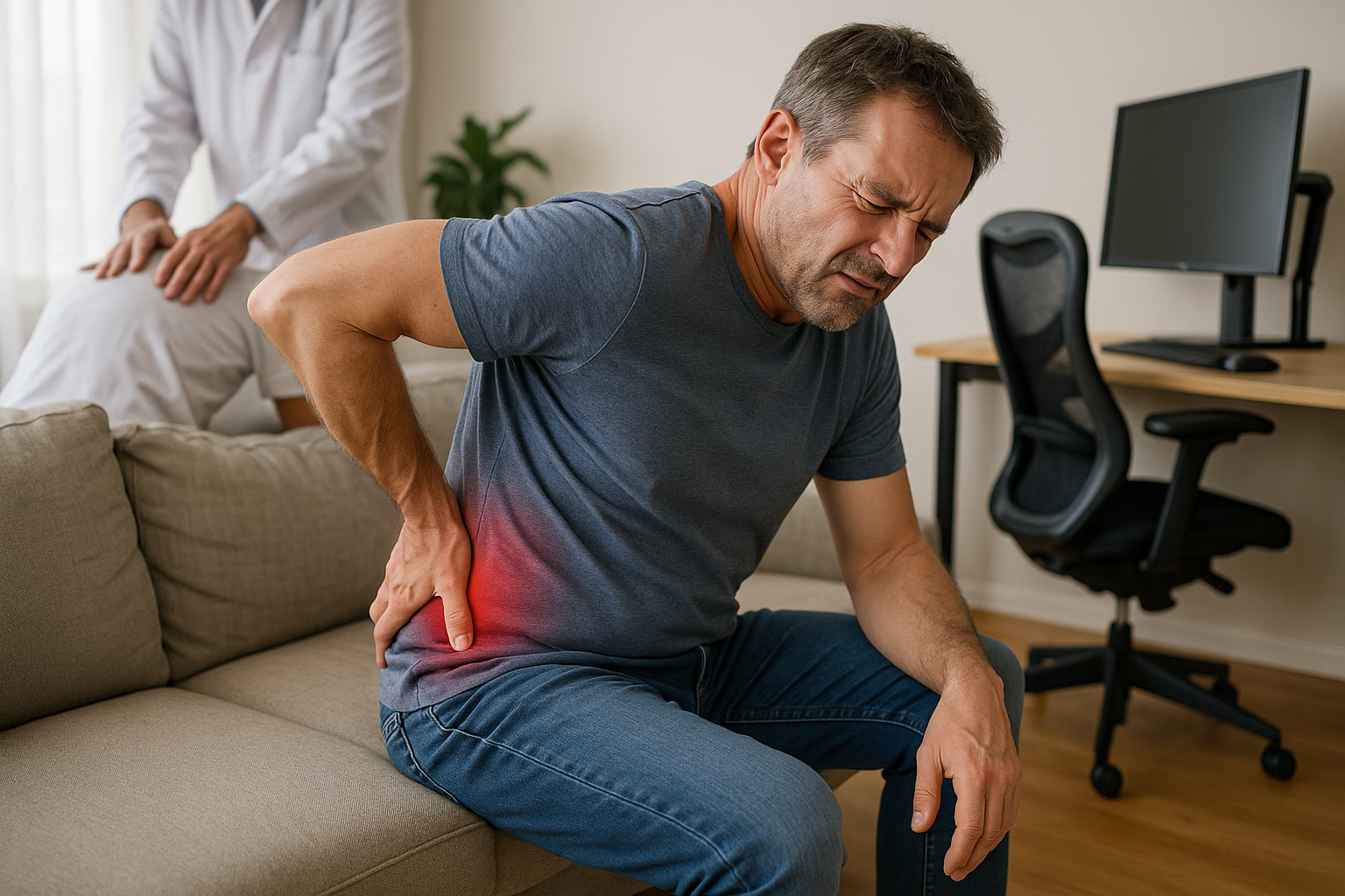Schmerzen im unteren Rücken: effektive Lösungen für ein schmerzfreies Leben - Illustration
