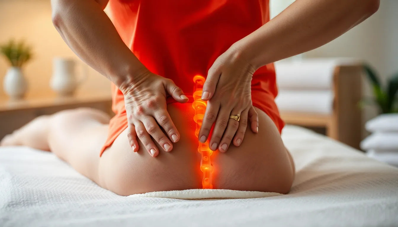 Massage bei Bandscheibenvorfall: sanfte Linderung für Ihren Rücken - Illustration