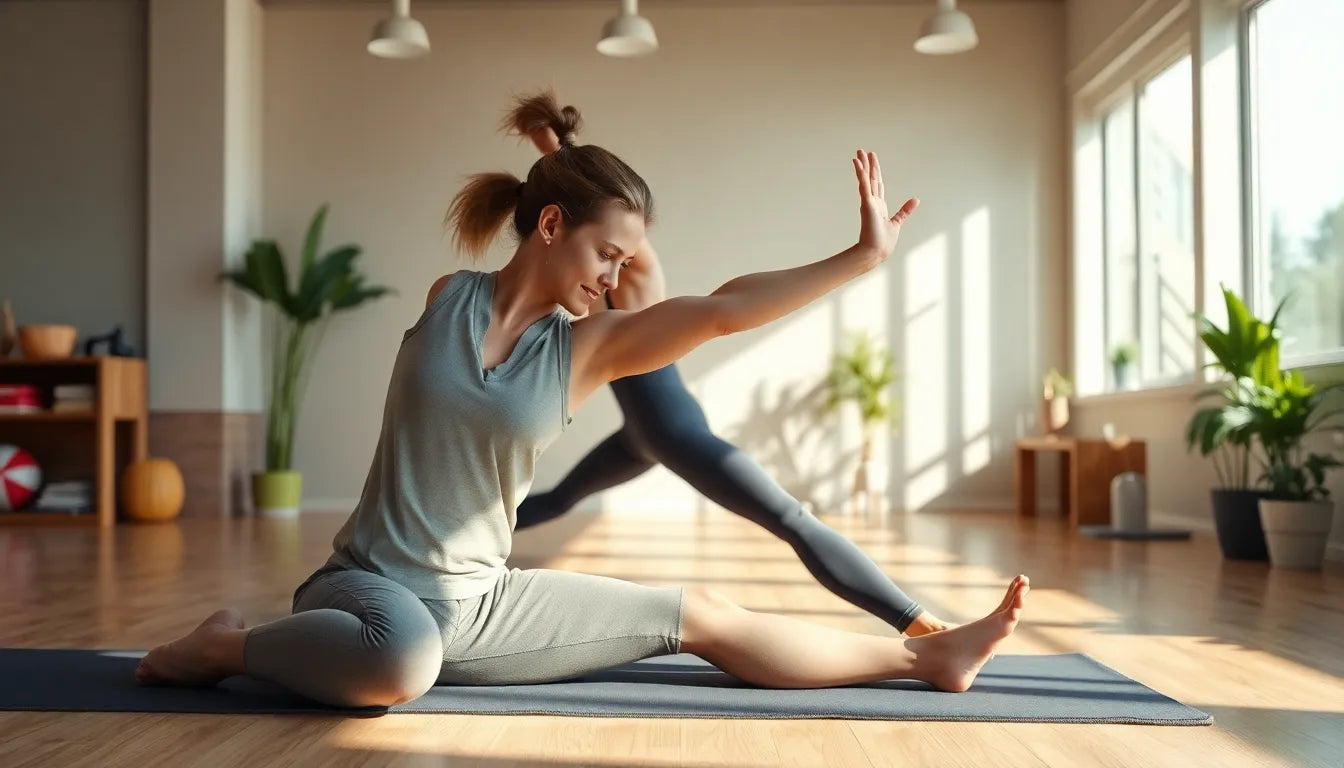 Stretching übungen für Übungsleser: einfache Schritte zur Schmerzlinderung - Illustration