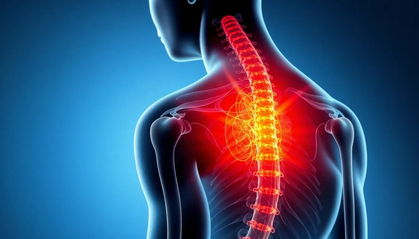 Schulter im Fokus: So erkennen und behandeln Sie einen Bandscheibenvorfall - Illustration