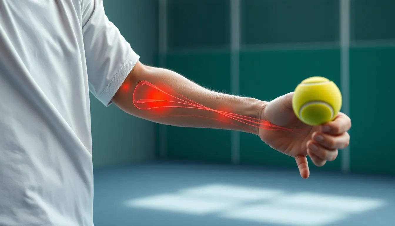 Übungsleser: effektive Übungen zur Behandlung von Tennisarm - Illustration