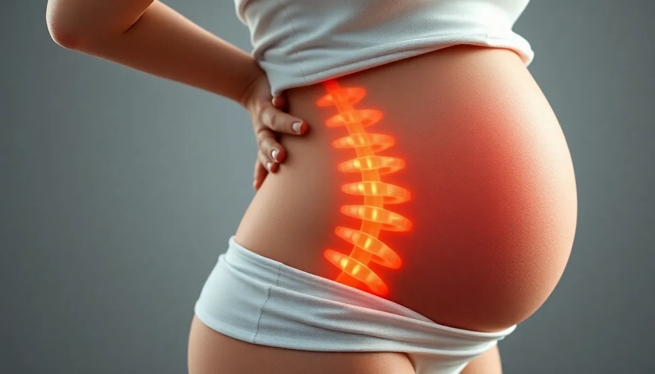 Schmerzfrei durch die Schwangerschaft trotz bandscheibenvorfall - Illustration