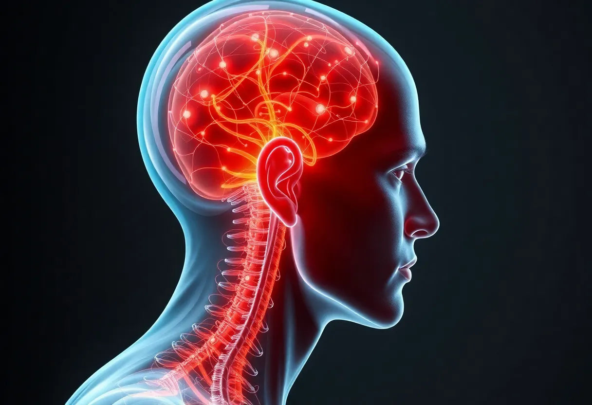 Kopfschmerzen ade: so lindern Sie die Symptome eines HWS-Bandscheibenvorfalls - Illustration