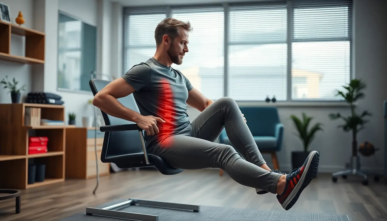 Sitzen ohne Schmerzen: effektive Übungen bei Bandscheibenvorfall - Illustration