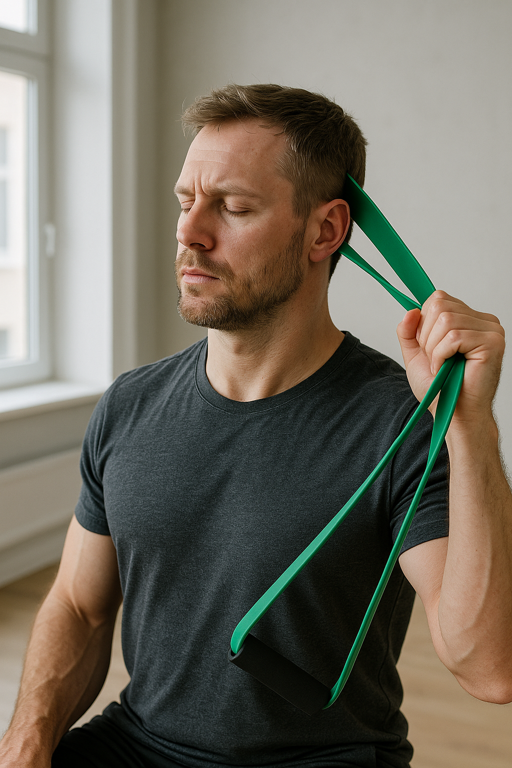 Nacken stärken: effektive Übungsleser mit elastik für schmerzfreie Bewegung - Illustration