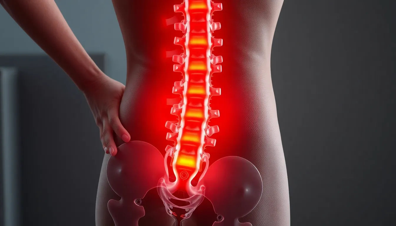 Physiotherapie als Schlüssel zur Linderung von Bandscheibenvorfällen - Illustration