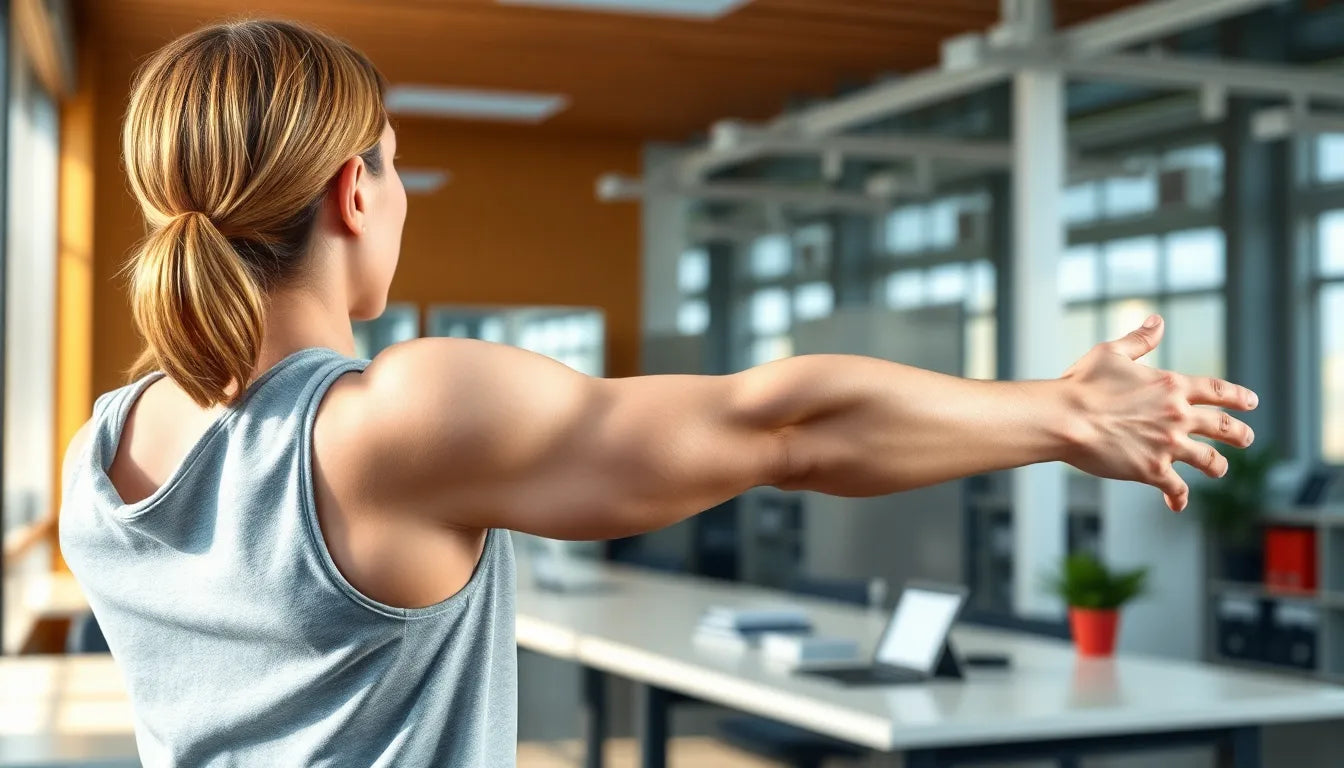 Übungsleser entdecken die besten dehnübungen für entspannte arme - Illustration