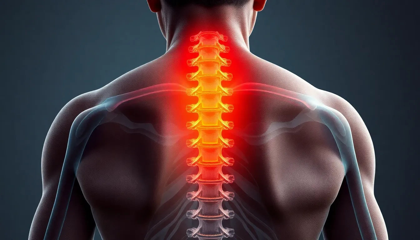 Wenn der Rücken drückt: Übelkeit bei Bandscheibenvorfall verstehen und lindern - Illustration