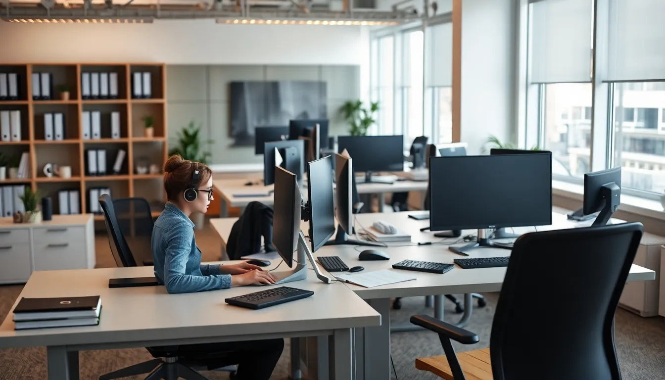 Ergonomie am arbeitsplatz für mehr Wohlbefinden und Produktivität - Illustration