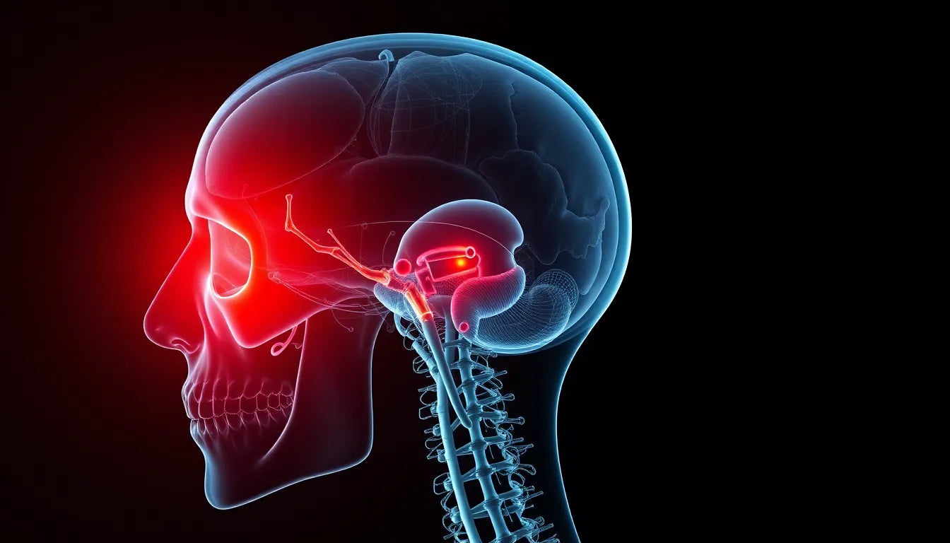 Wenn der Kiefer schmerzt: Symptome eines Bandscheibenvorfalls erkennen - Illustration