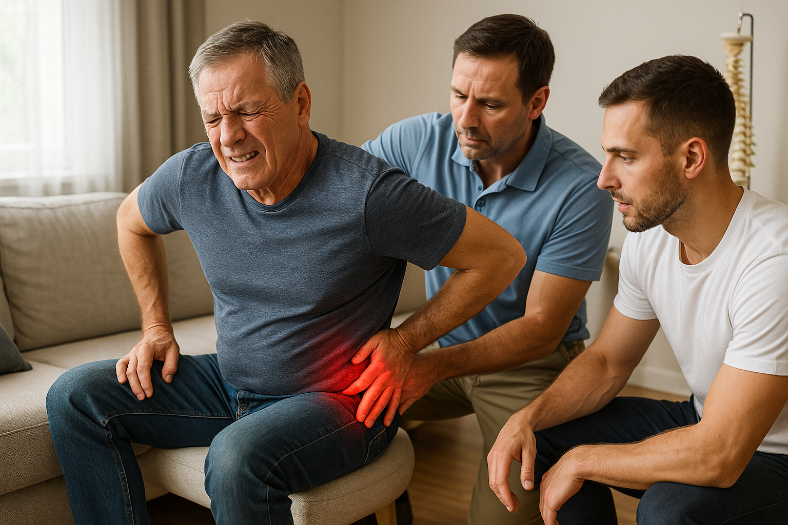 Ischiasschmerzen lindern: Chiropraktiker oder physiotherapeutische Hilfe? - Illustration