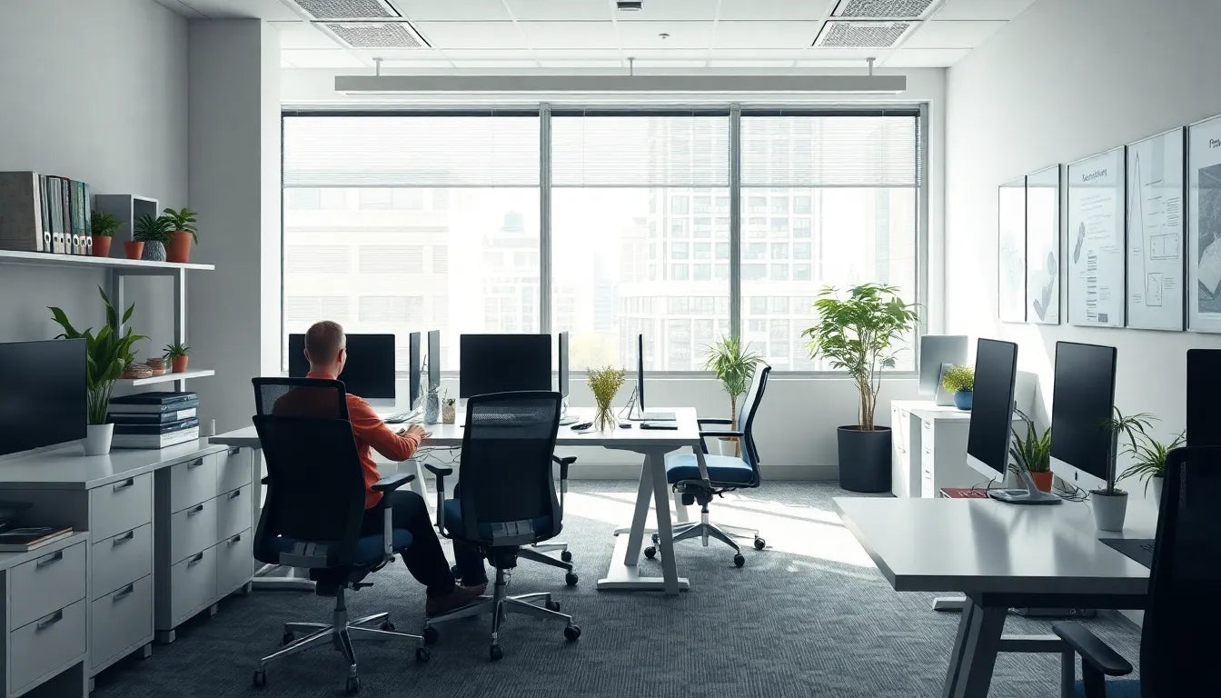 Ergonomie im Büro: So verbessern Sie Gesundheit und Produktivität - Illustration