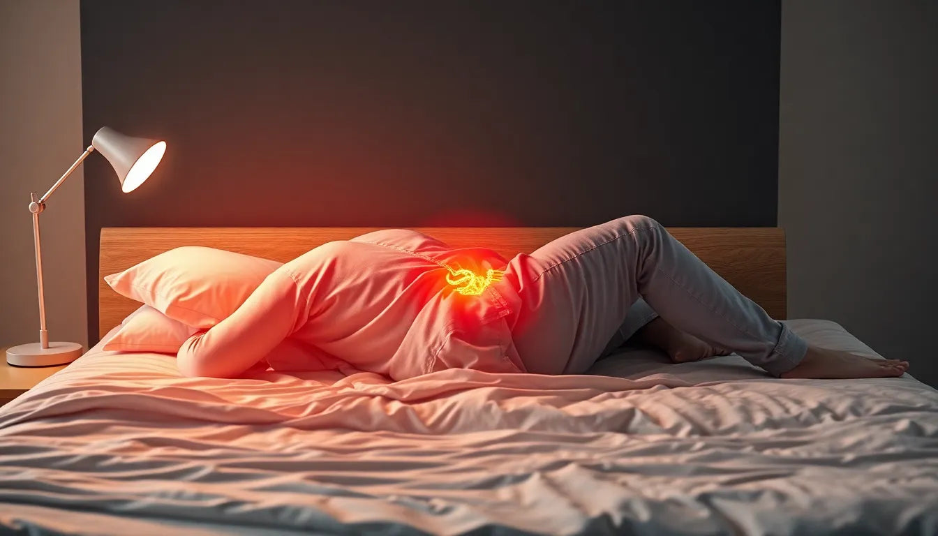 Warum Bandscheibenvorfall-Schmerzen im Liegen schlimmer werden und was hilft - Illustration