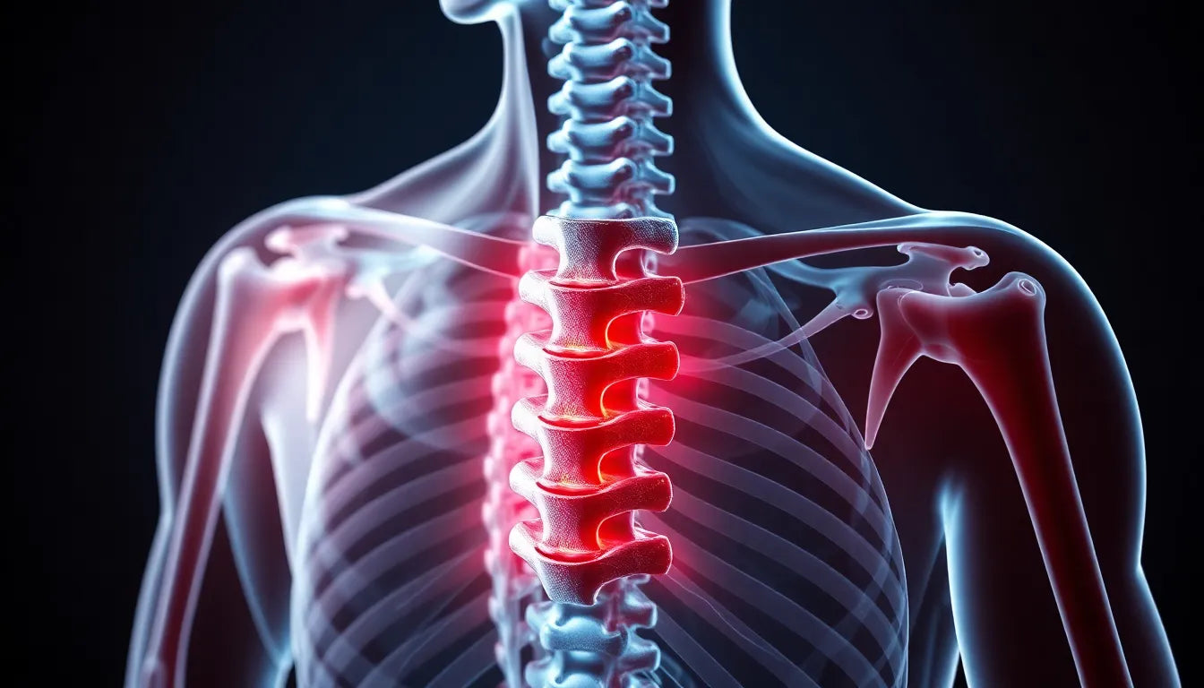 Erkennen und verstehen: Symptome eines bandscheibenvorfalls BWS 5/6 - Illustration
