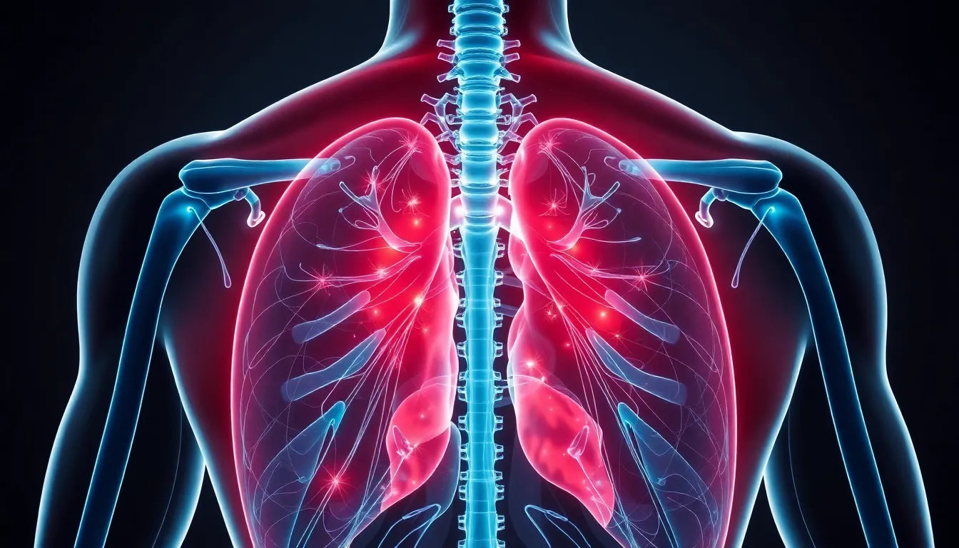 Schmerzen in lunge und rücken verstehen und lindern - Illustration