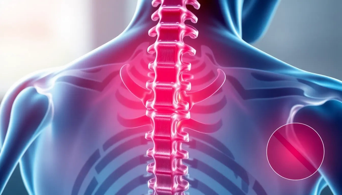 Erkennen und verstehen der Symptome eines bandscheibenvorfalls BWS 11/12 - Illustration