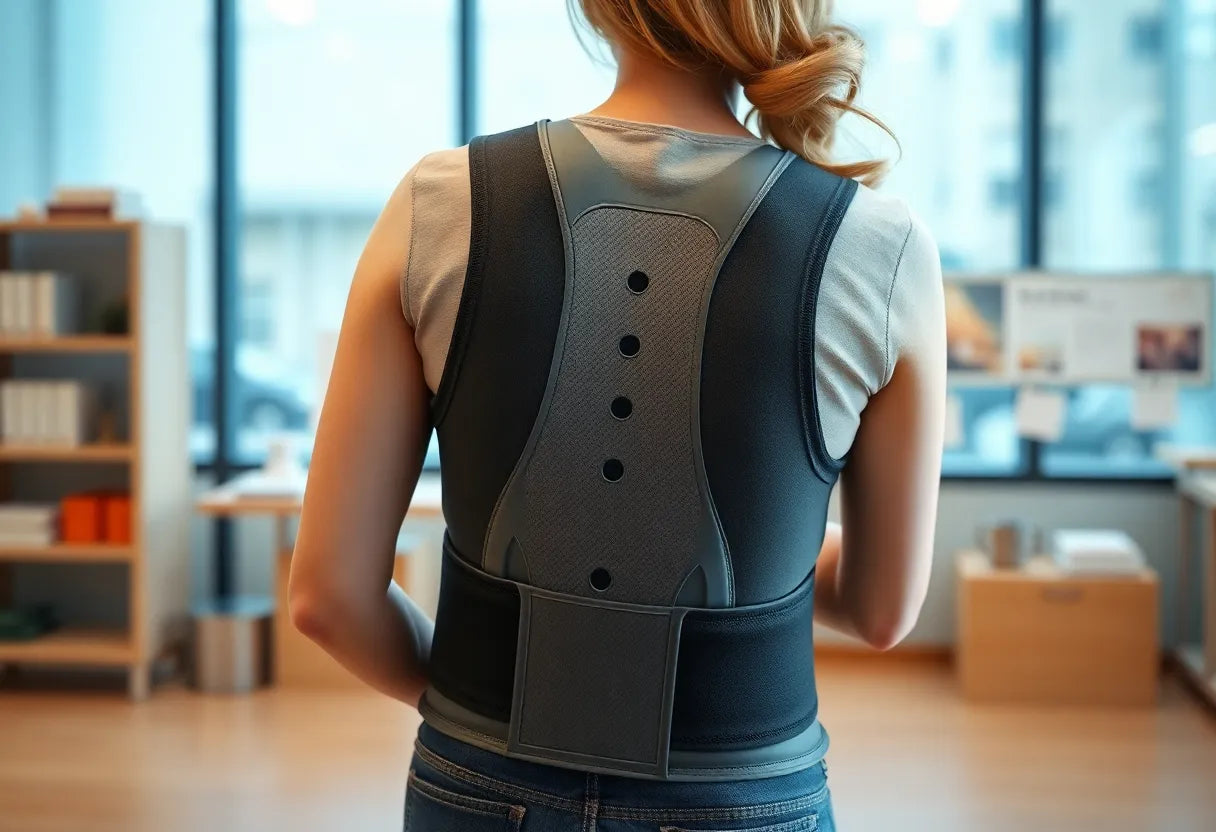 Rückenstütze bei Bandscheibenvorfall: Entlastung und Stabilität im Alltag - Illustration