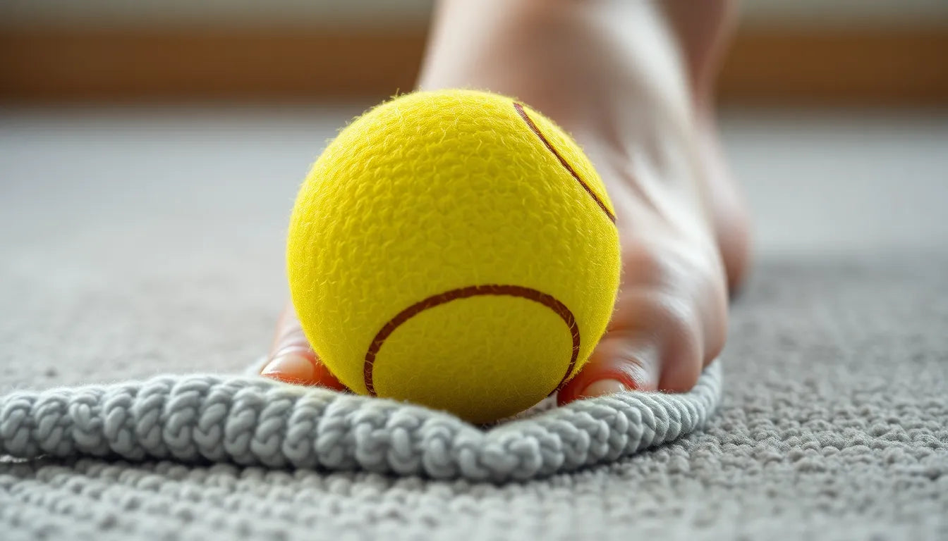 Übungsleser aufgepasst: effektive hælspore øvelser med bold für schmerzfreie Füße - Illustration