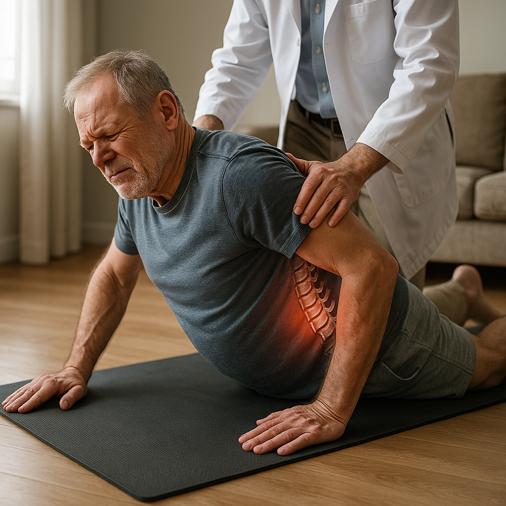 Spondylose effektiv lindern: Übungen für mehr Beweglichkeit und weniger Schmerzen für Übungsleser - Illustration